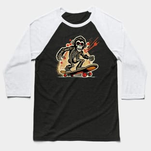 Monkey Skateboarder Baseball T-Shirt